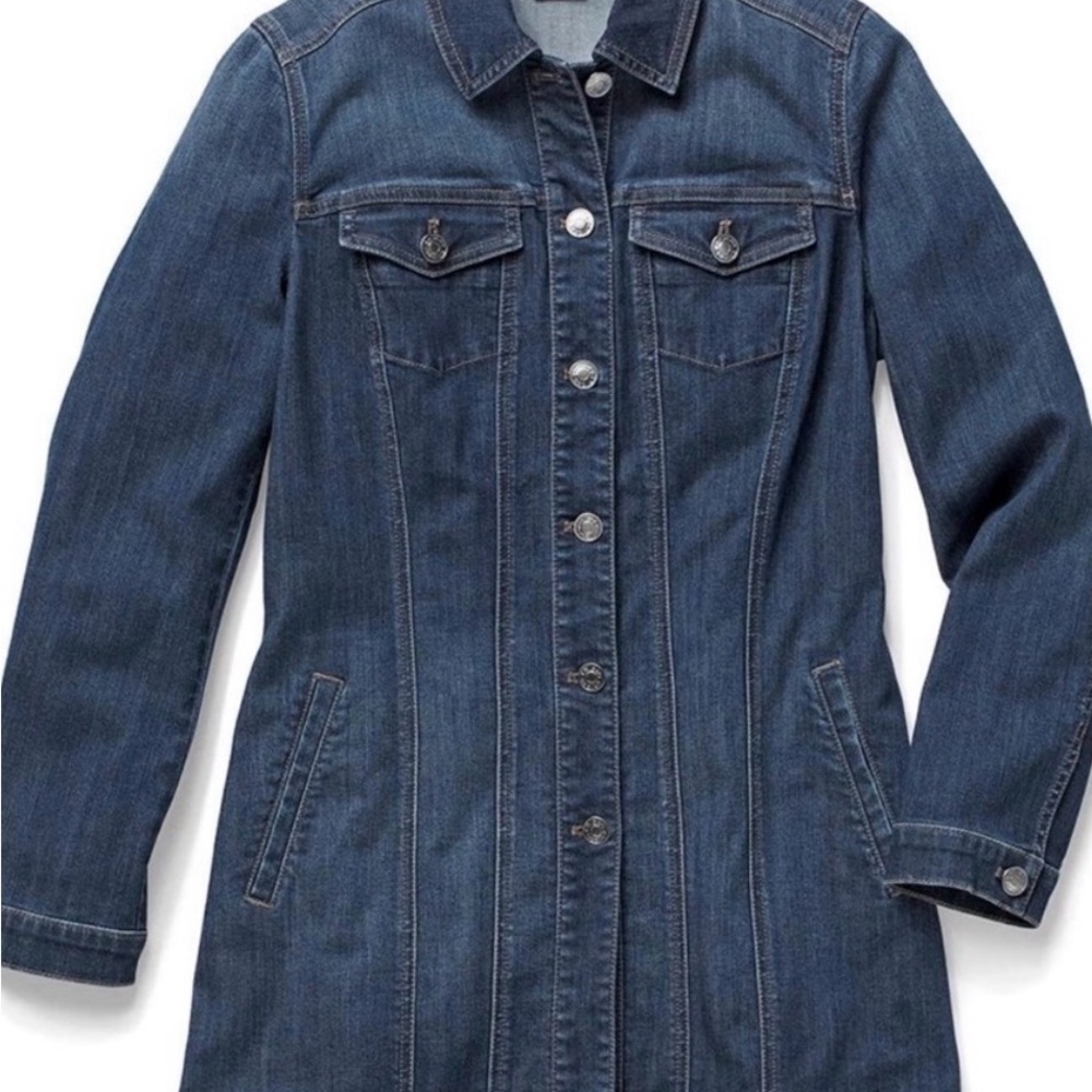 Chico's Elongated Denim Jacket Indigo Size3 (XL)